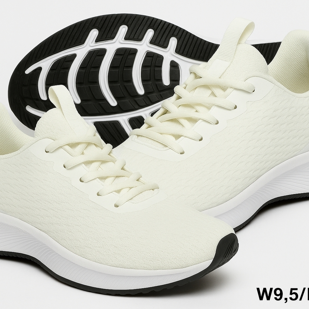 RBX Unisex White Lightweight Mesh Running Shoes W9.5/M8